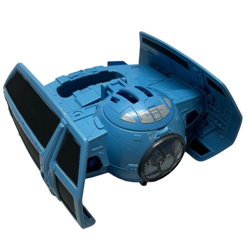 STAR WARS DARTH VADER BLUE TIE FIGHTER HASBRO LFL 2011 SPINNING SHIP 36919 POVGC